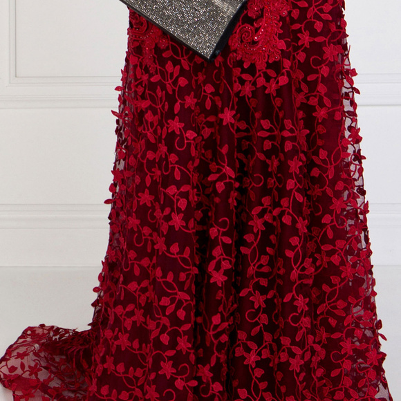 Tulle Mermaid Long Dress with Lace Applique GL1529 - Picture 3 of 4